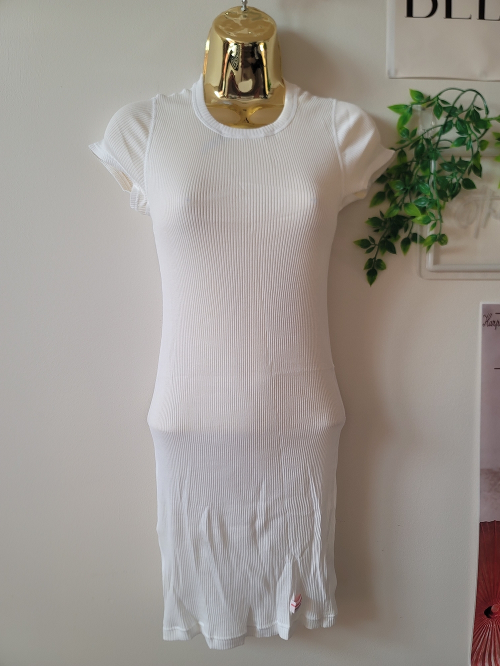 Alexander Wang White Ribbed Short Sleeve Knit Tunic